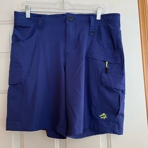 Men’s Loco Skailz royal blue harbor performance fishing cardio short. Size 34